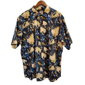 A-Frame Simba Poplin Men's Size XXL Tall NWT Stitch Fix Short Sleeve Tiger